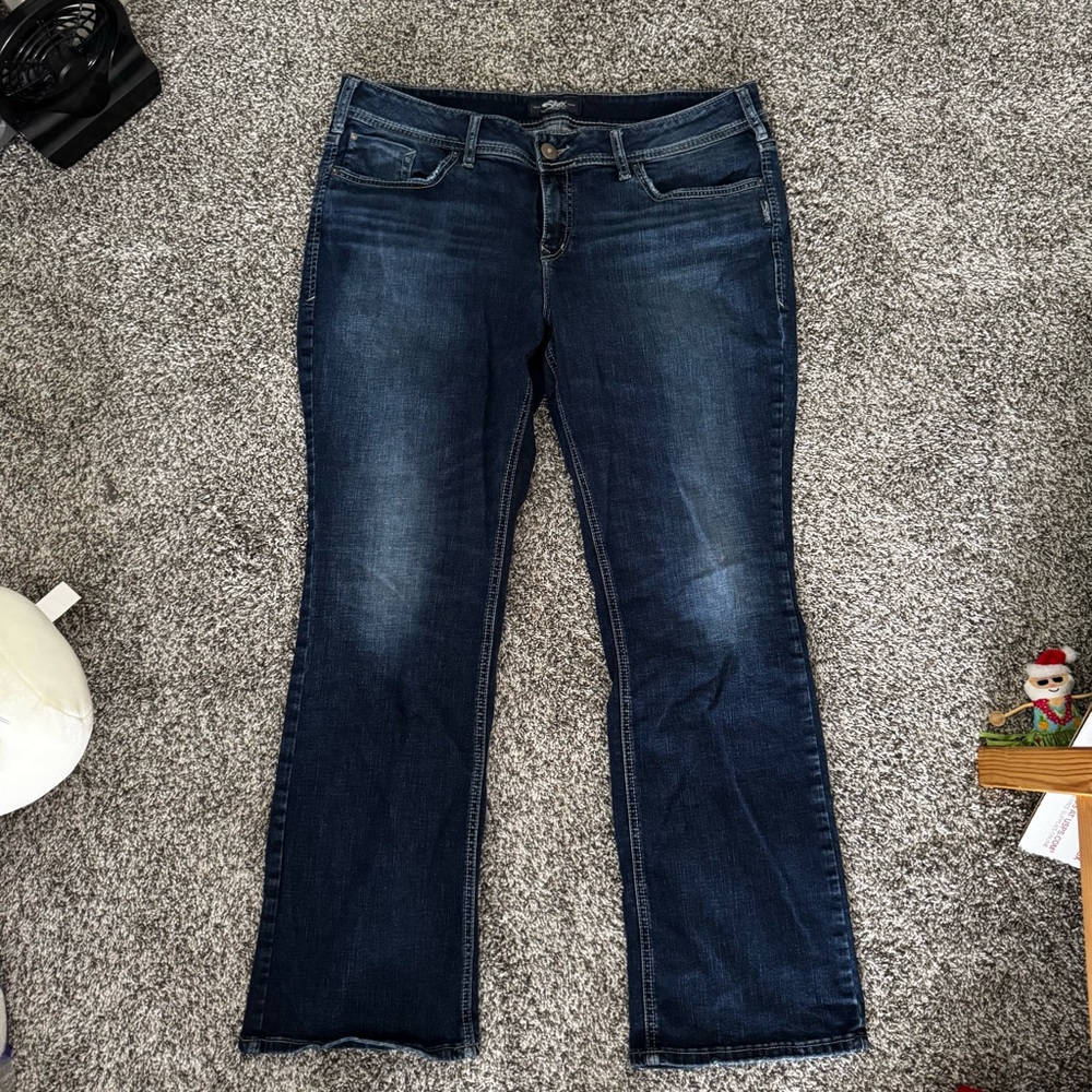 Silver Jeans Dark Blue Women's Slim Boot Cut Jeans